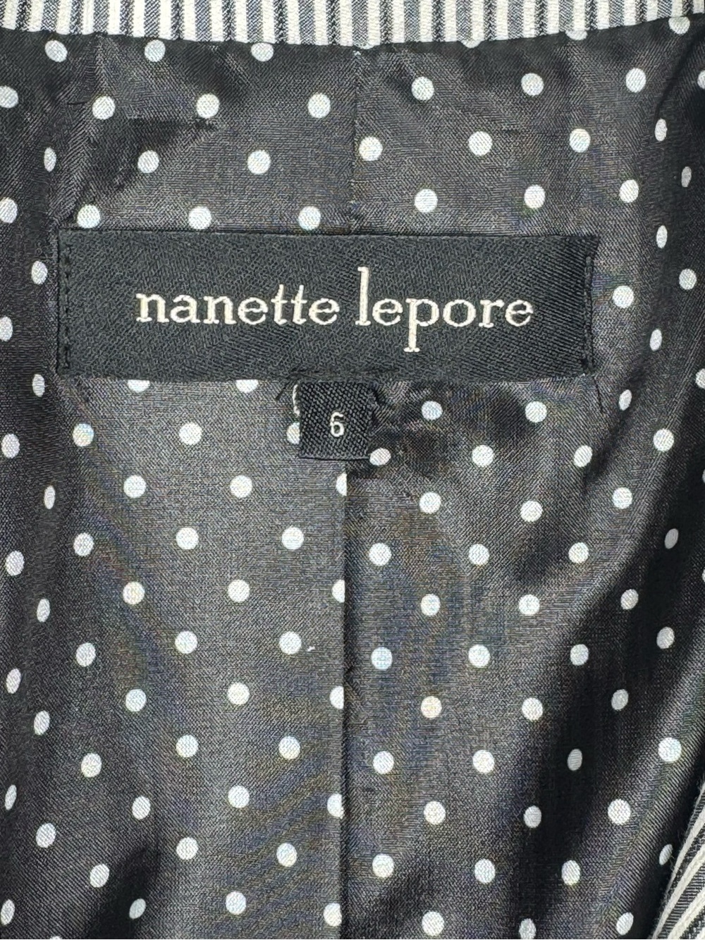 Nanette Lepore Black White Pinstripe Seersucker Career Suit Set 2 Piece Size 6 - Picture 9 of 13